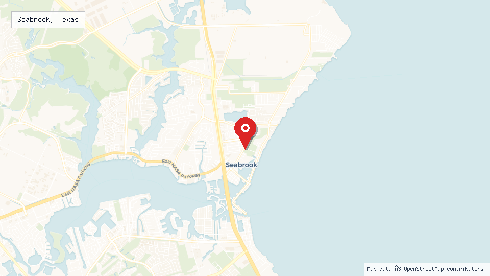 Street map of Seabrook, Texas with location pin