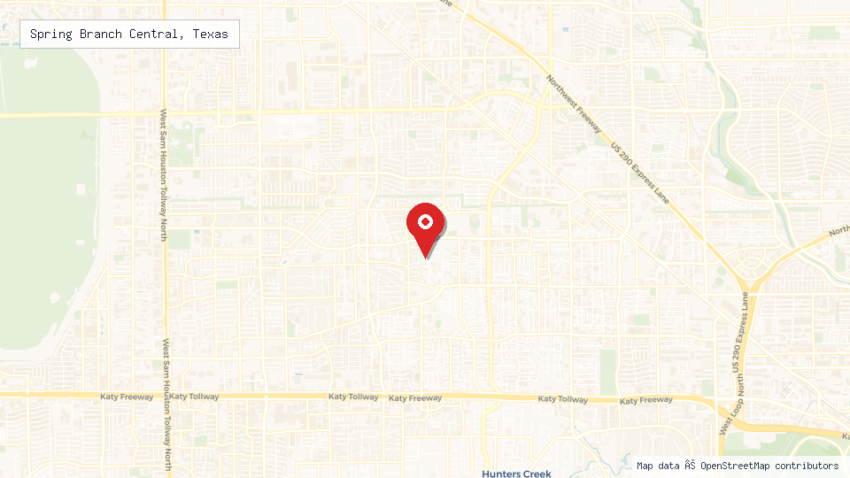 Street map of Spring Branch Central, Texas with location pin