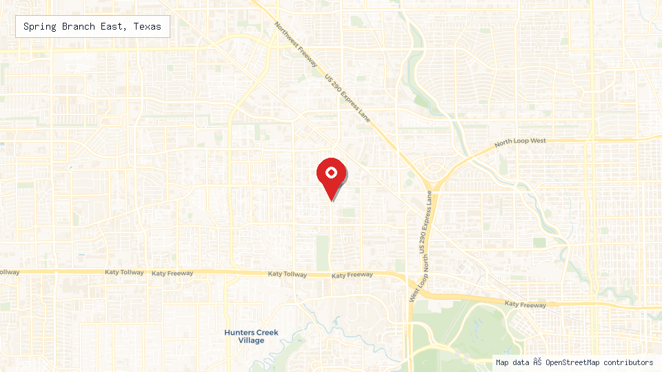Street map of Spring Branch East, Texas with location pin
