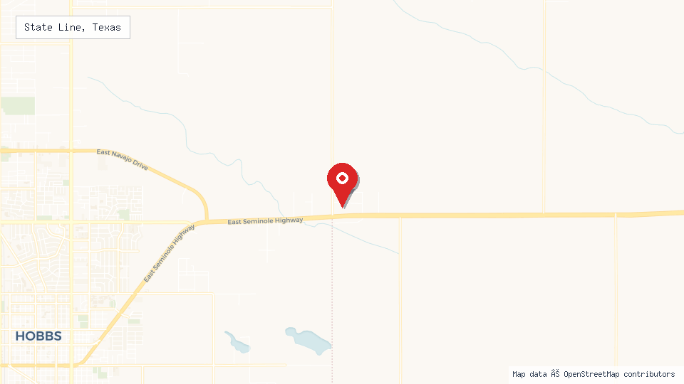 Street map of State Line, Texas with location pin