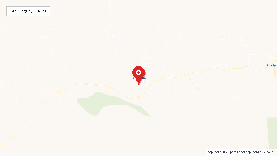 Street map of Terlingua, Texas with location pin