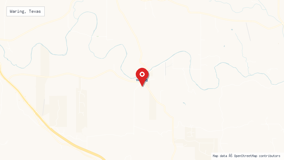 Street map of Waring, Texas with location pin