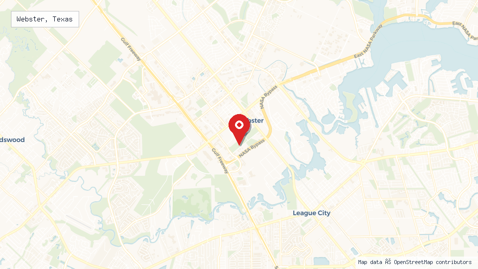 Street map of Webster, Texas with location pin
