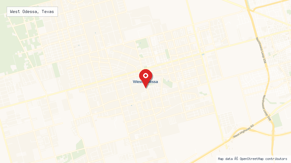 Street map of West Odessa, Texas with location pin