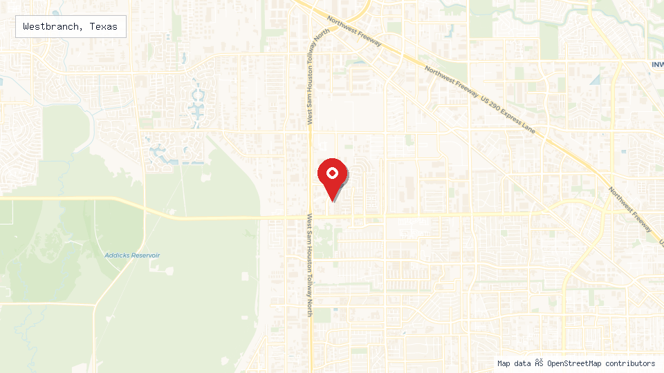 Street map of Westbranch, Texas with location pin