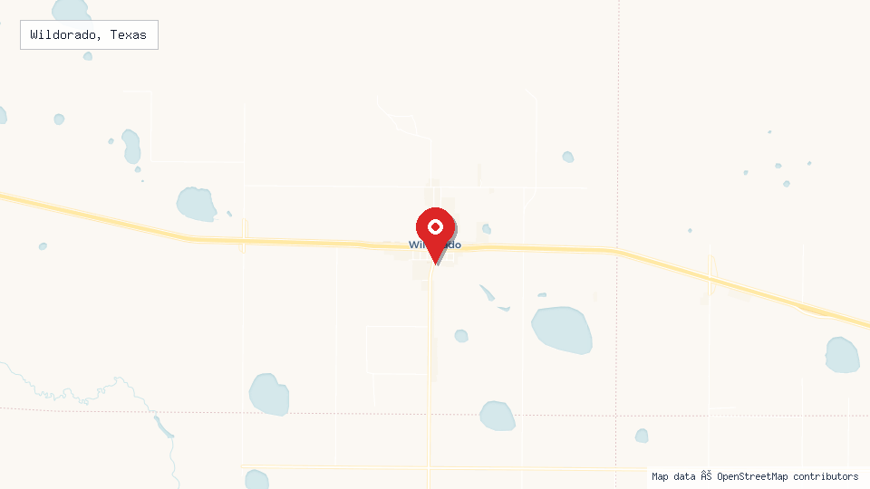 Street map of Wildorado, Texas with location pin