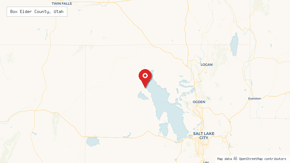 Street map of Box Elder County, Utah with location pin