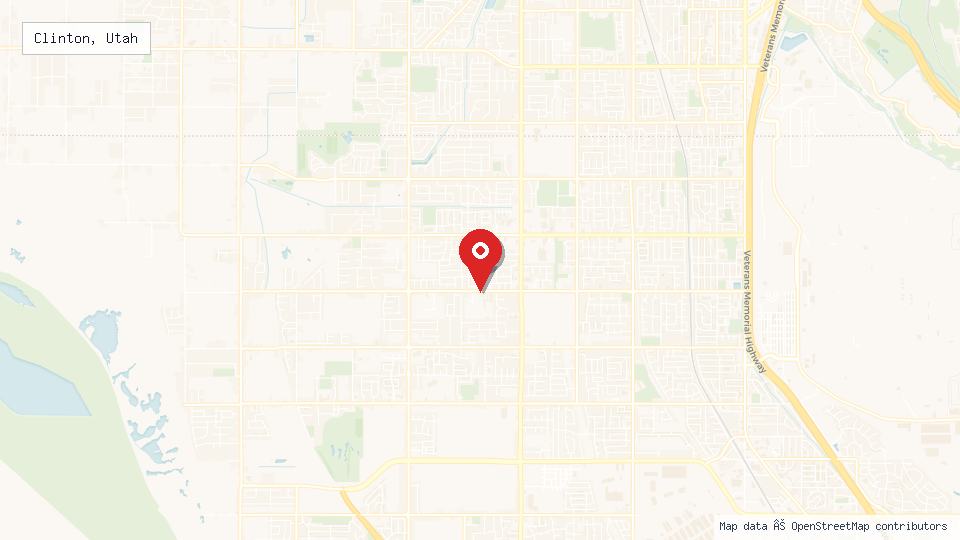 Street map of Clinton, Utah with location pin