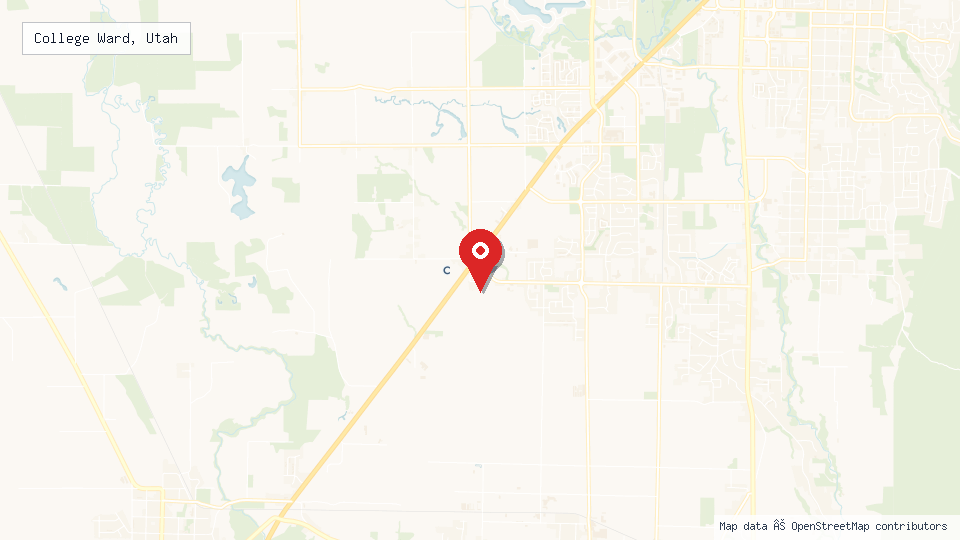 Street map of College Ward, Utah with location pin