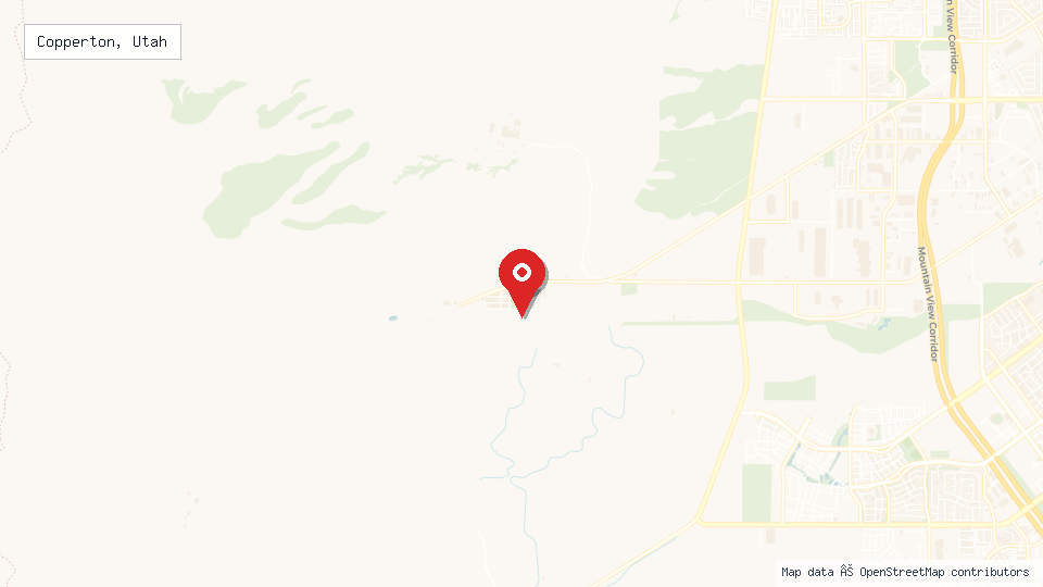 Street map of Copperton, Utah with location pin