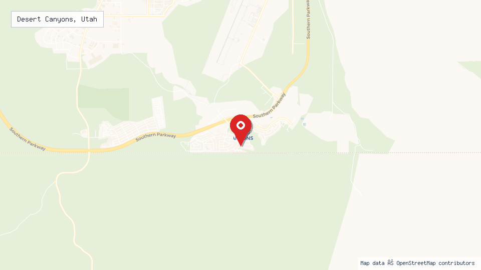 Street map of Desert Canyons, Utah with location pin
