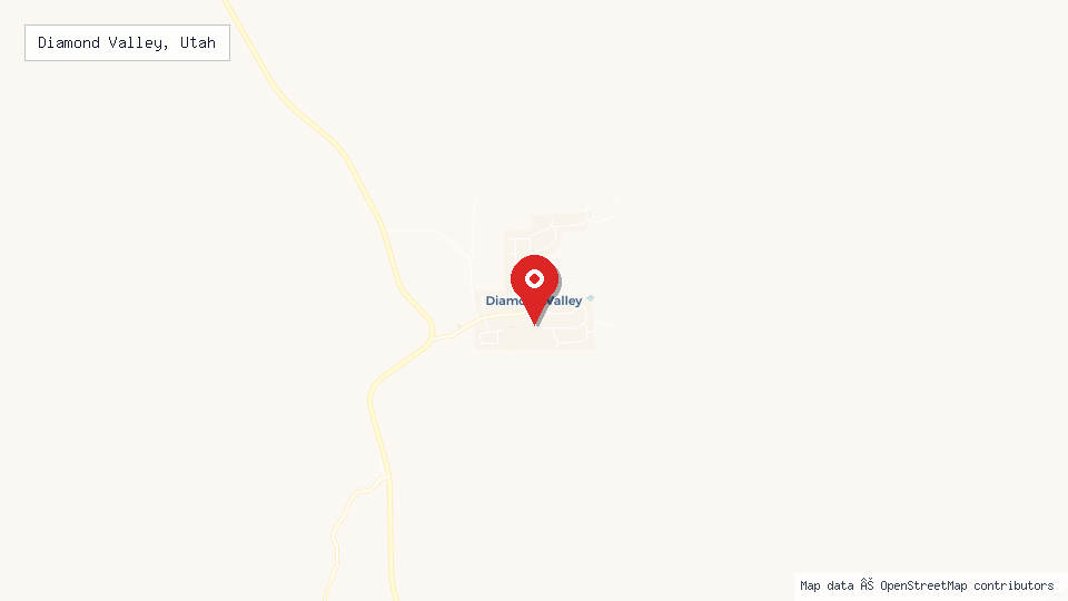 Street map of Diamond Valley, Utah with location pin