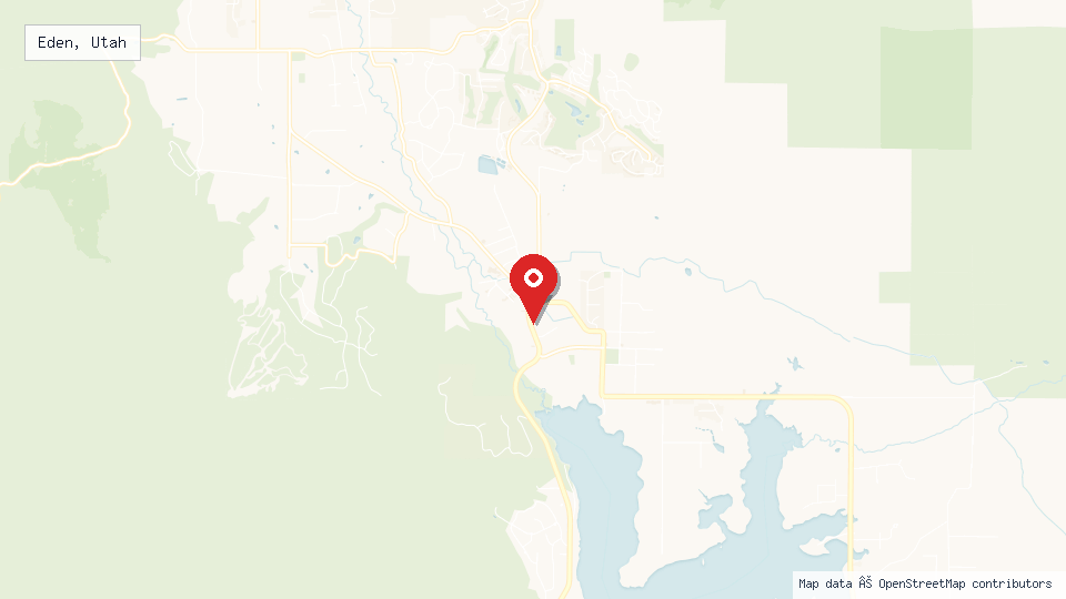 Street map of Eden, Utah with location pin