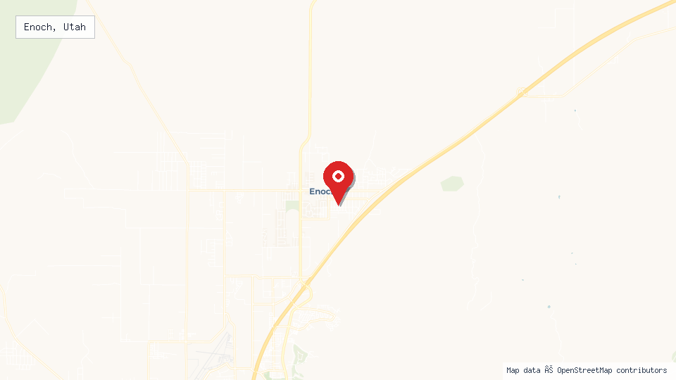 Street map of Enoch, Utah with location pin