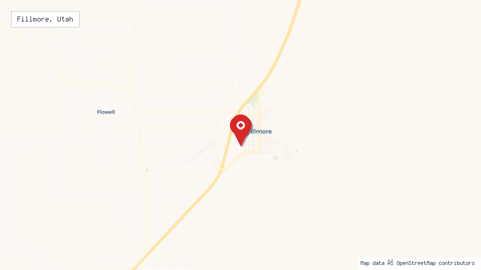 Street map of Fillmore, Utah with location pin