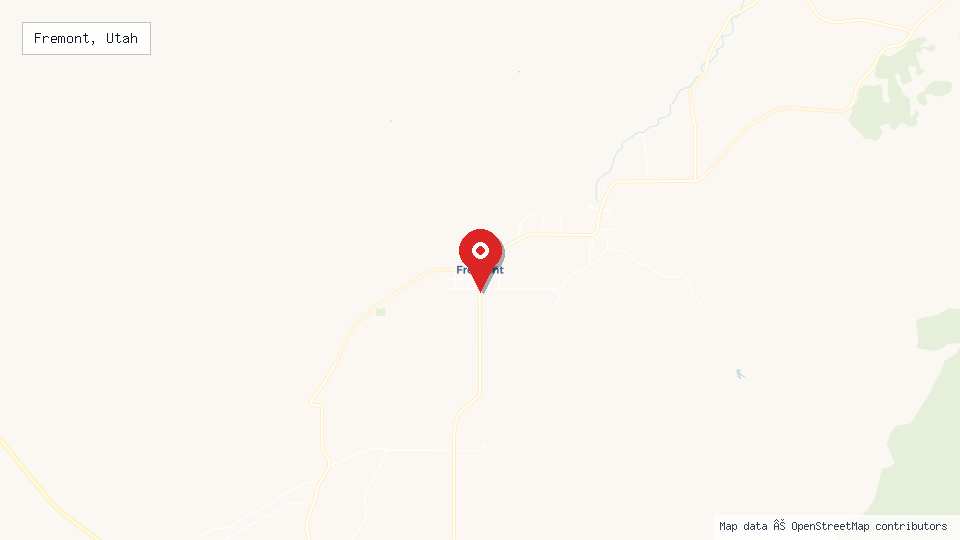 Street map of Fremont, Utah with location pin