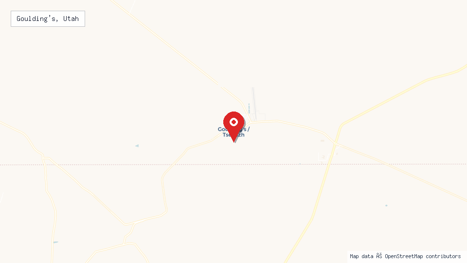Street map of Goulding's, Utah with location pin