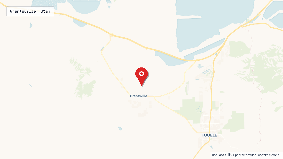Street map of Grantsville, Utah with location pin
