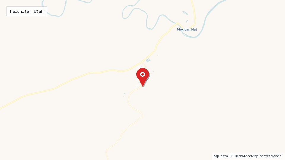 Street map of Halchita, Utah with location pin