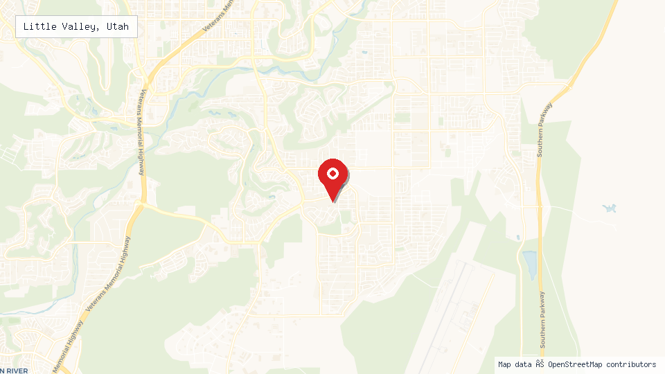 Street map of Little Valley, Utah with location pin