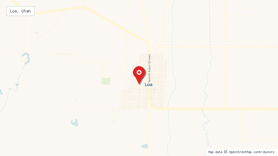 Street map of Loa, Utah with location pin