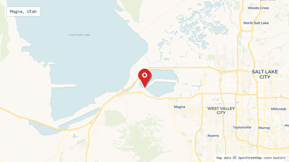 Street map of Magna, Utah with location pin