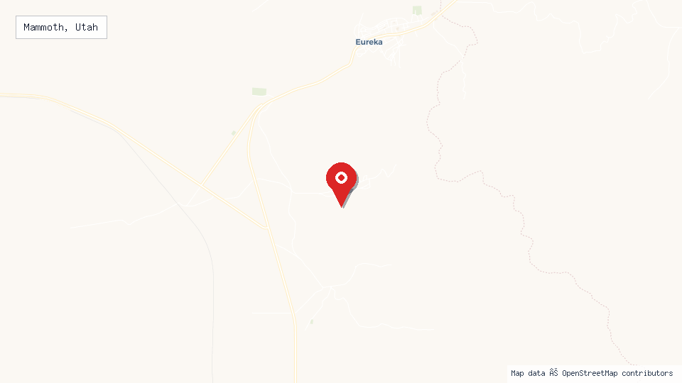 Street map of Mammoth, Utah with location pin