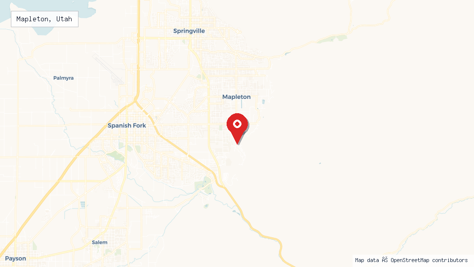 Street map of Mapleton, Utah with location pin