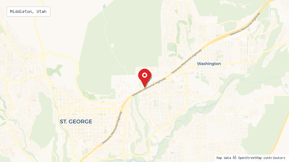 Street map of Middleton, Utah with location pin