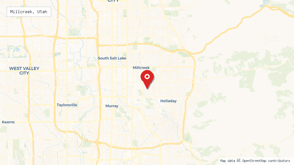 Street map of Millcreek, Utah with location pin