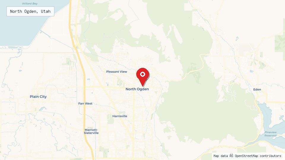 Street map of North Ogden, Utah with location pin