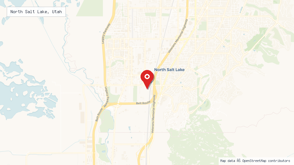 Street map of North Salt Lake, Utah with location pin