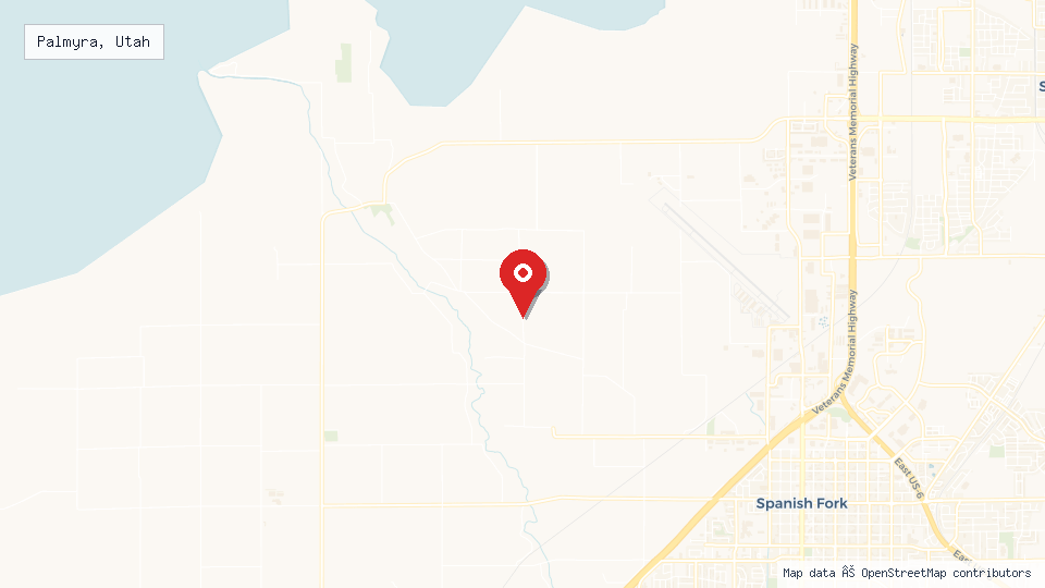 Street map of Palmyra, Utah with location pin