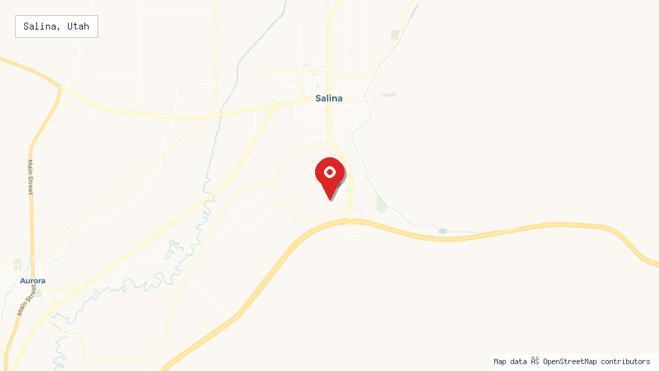 Street map of Salina, Utah with location pin