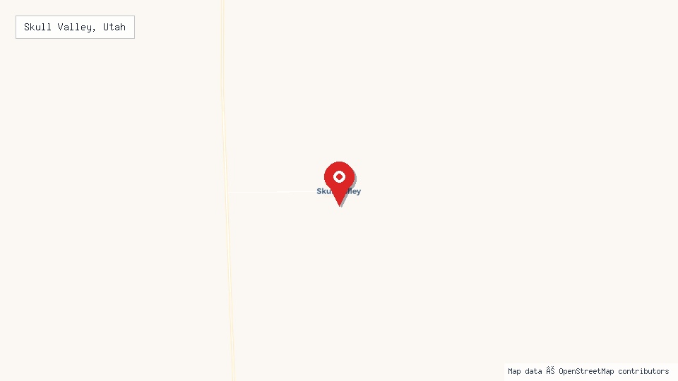 Street map of Skull Valley, Utah with location pin