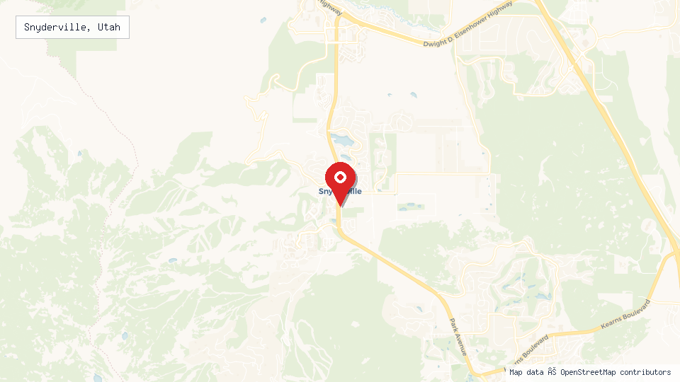 Street map of Snyderville, Utah with location pin