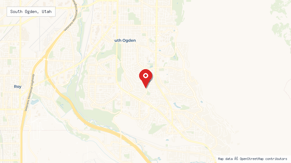 Street map of South Ogden, Utah with location pin