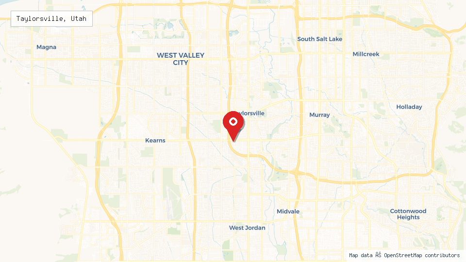 Street map of Taylorsville, Utah with location pin