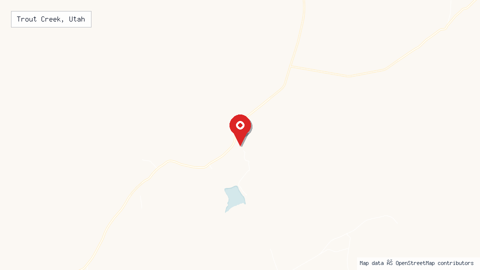 Street map of Trout Creek, Utah with location pin