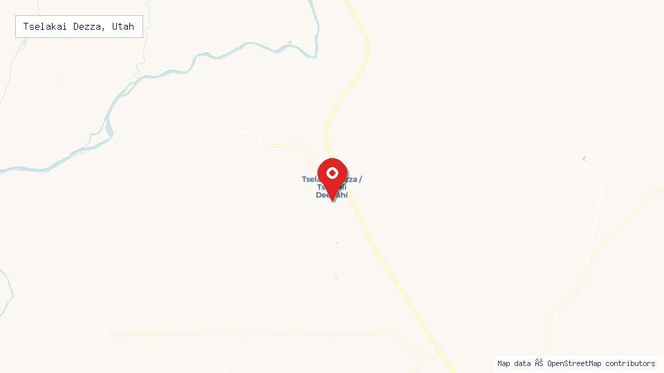 Street map of Tselakai Dezza, Utah with location pin