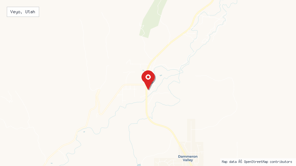 Street map of Veyo, Utah with location pin