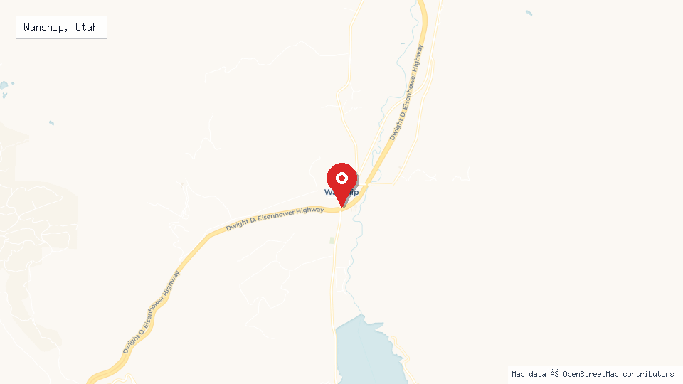 Street map of Wanship, Utah with location pin