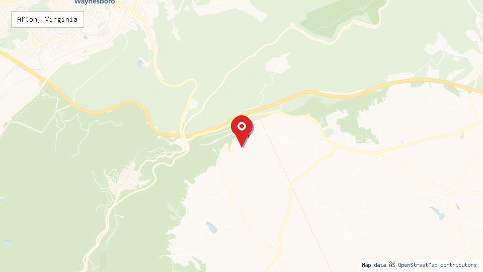 Street map of Afton, Virginia with location pin