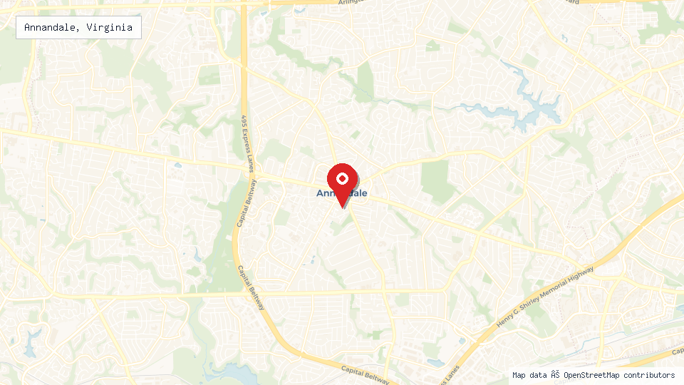 Street map of Annandale, Virginia with location pin