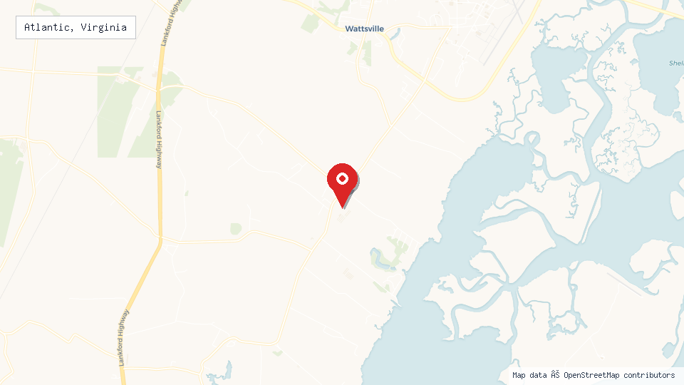 Street map of Atlantic, Virginia with location pin