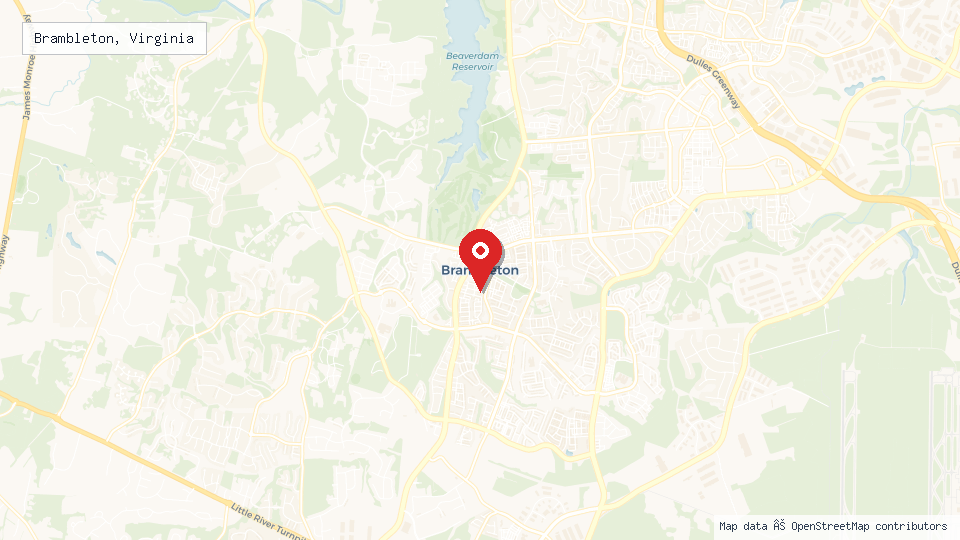 Street map of Brambleton, Virginia with location pin