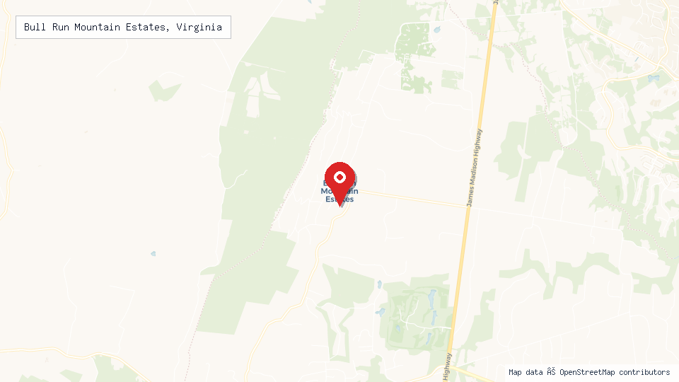 Street map of Bull Run Mountain Estates, Virginia with location pin