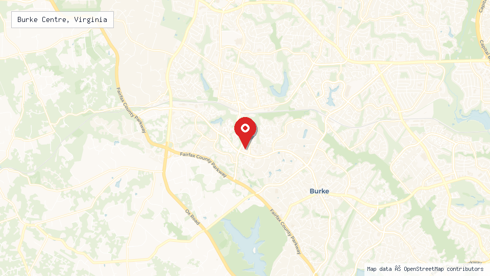 Street map of Burke Centre, Virginia with location pin