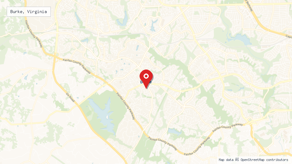 Street map of Burke, Virginia with location pin