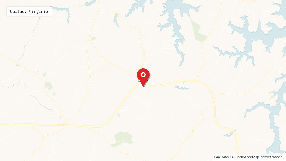 Street map of Callao, Virginia with location pin